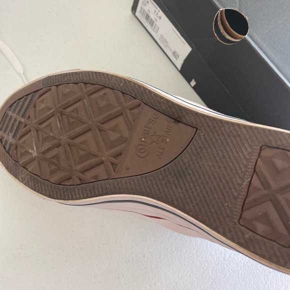 Chuck Taylors. Worn once for an 80’s themed party. :) scuffed. Size 9.5 - Picture 3 of 8